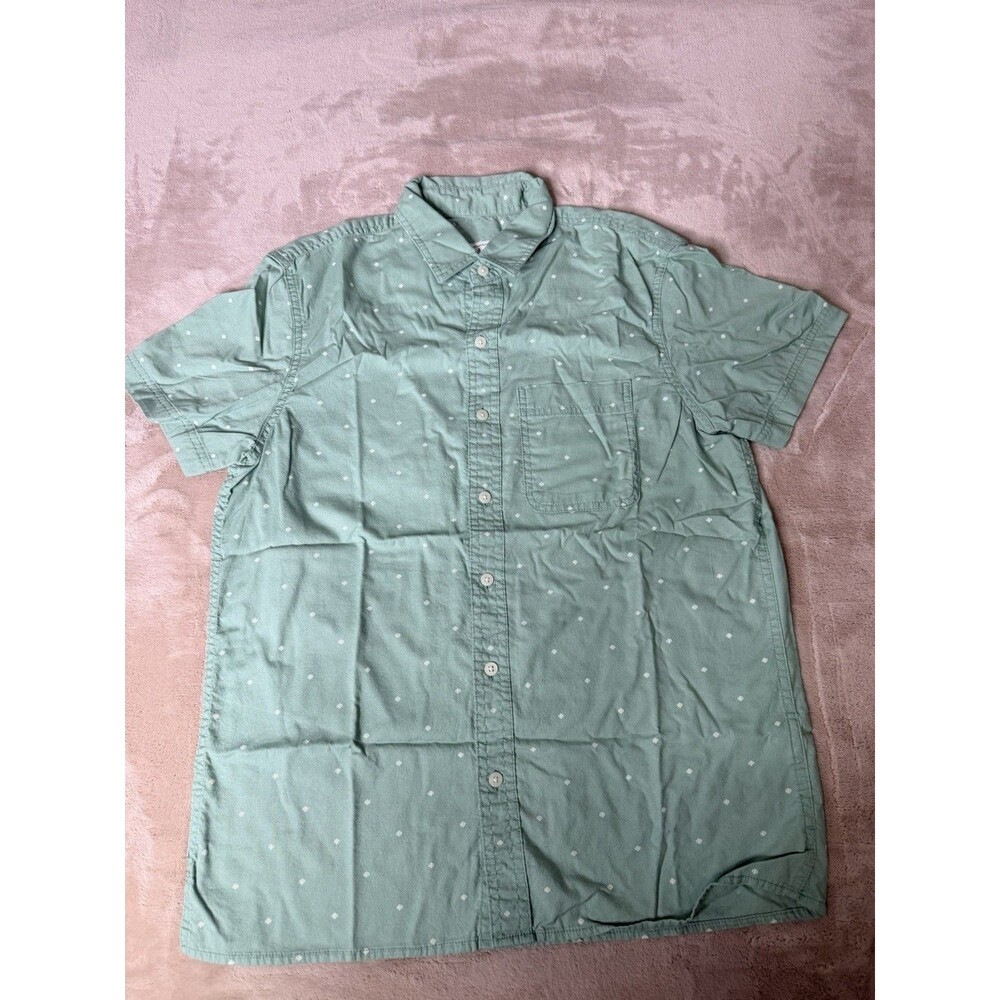 American Eagle Green Button Up Shirt Men Size Small Short Sleeve Casual